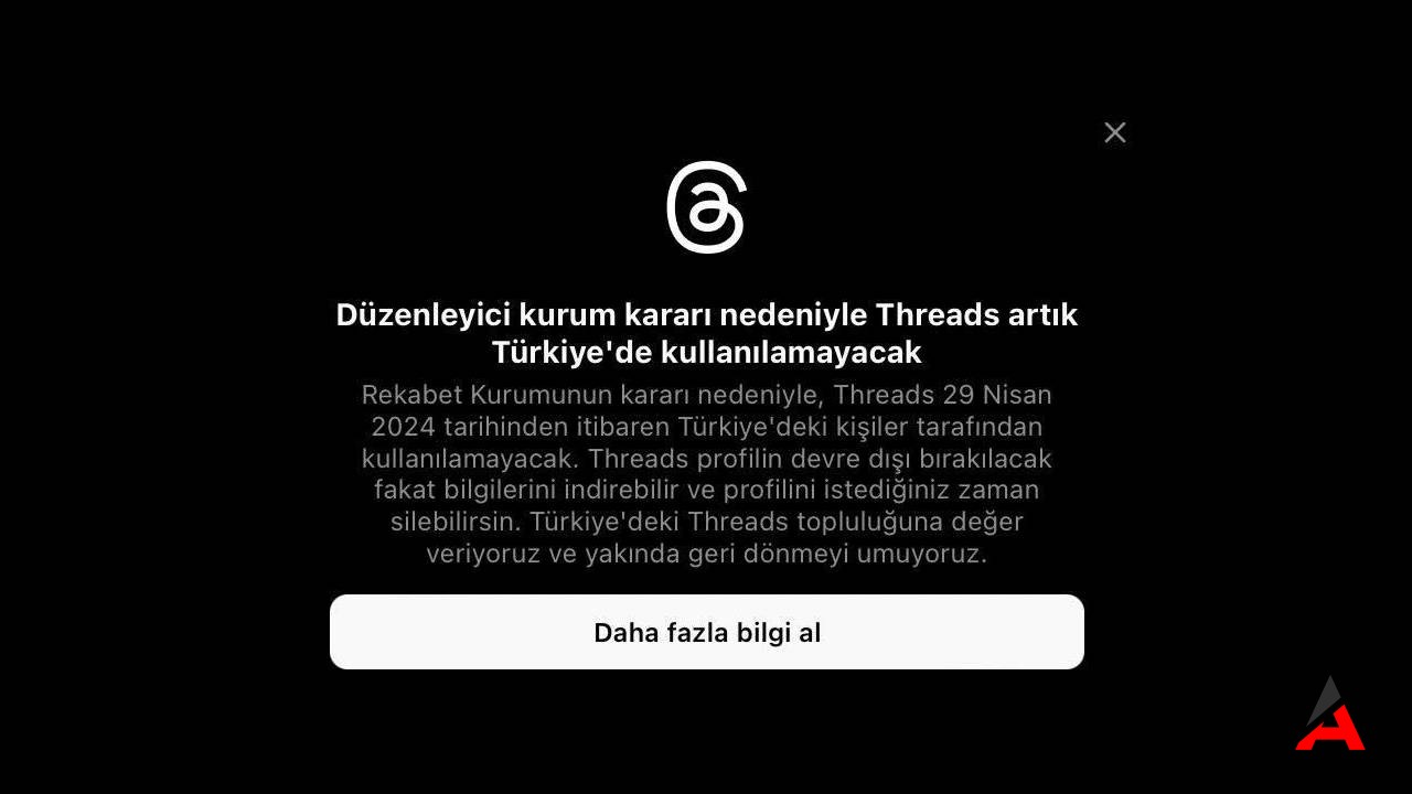 Threads Türkiye'de Kapatılıyor Rekabet Kurulu Kararıyla Erişim Engelii