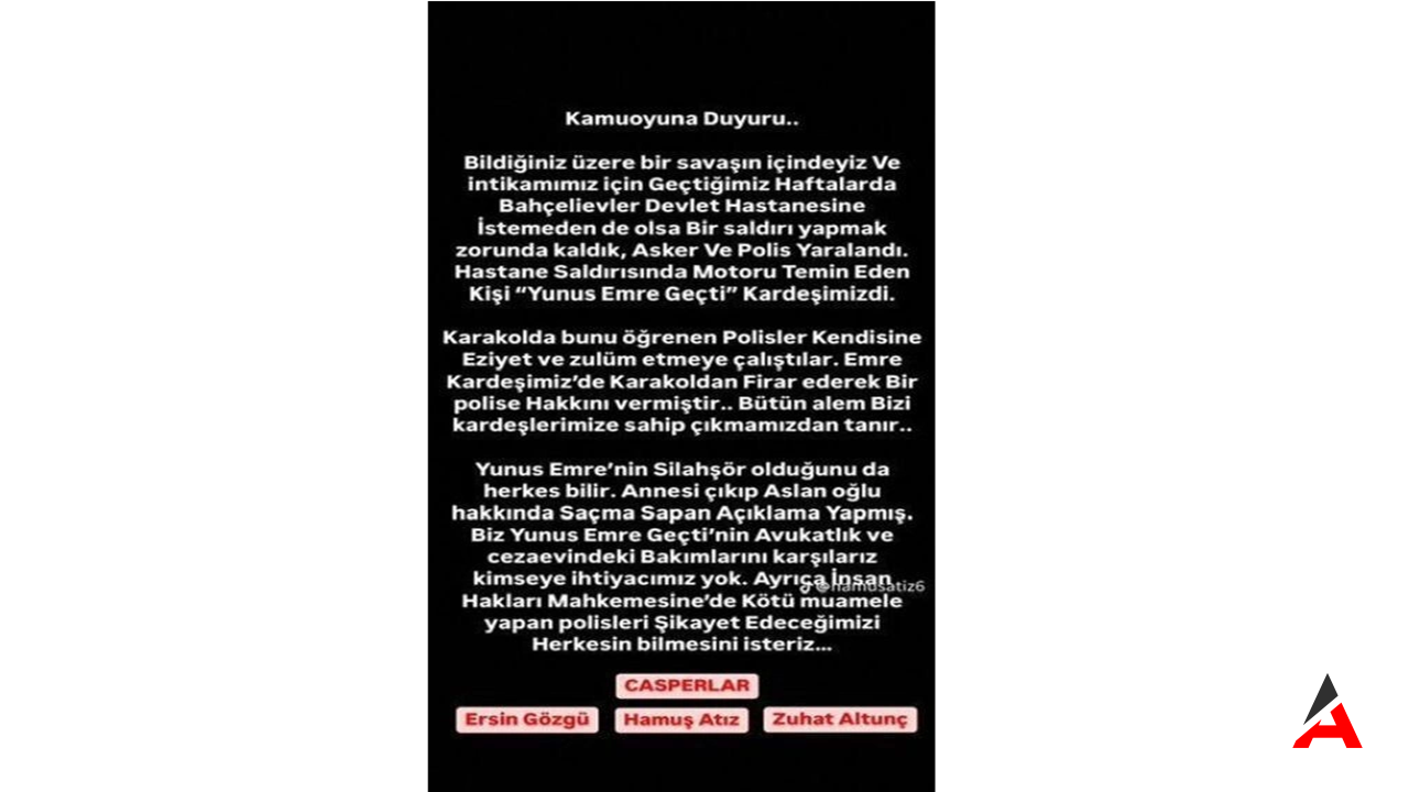 Casperlar Çetesinden Skandal Açıklama Yunus Emre Geçti'ye Sahip Çıktılar