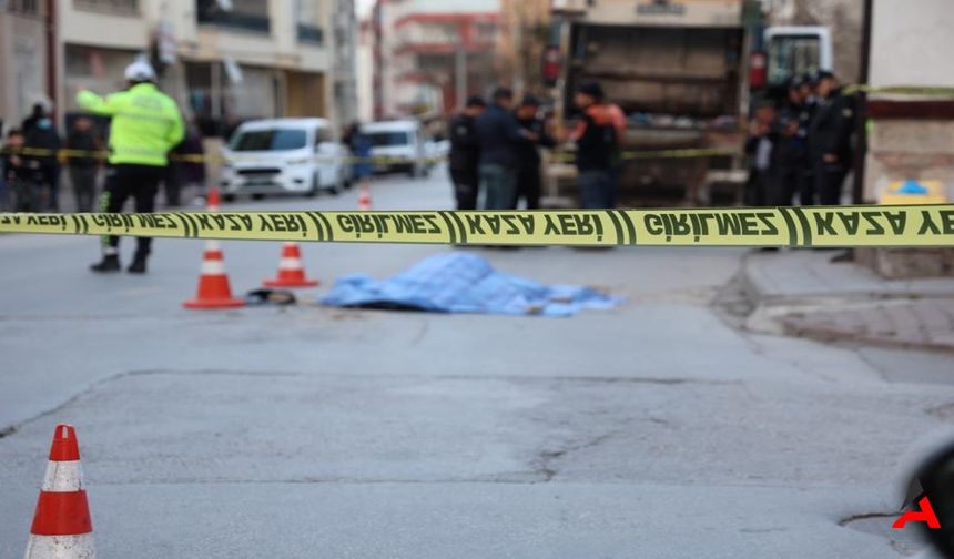 Konya'da Yürekleri Sızlatan Kaza: Çöp Kamyonu Yolun Karşısına Geçen Kadını Ezdi!