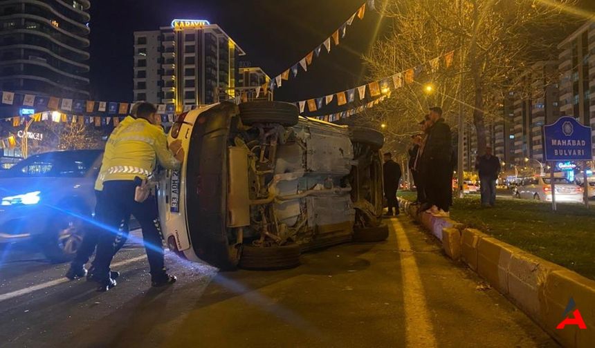 Diyarbakır'da Freni Boşalan Araç Takla Attı: Şans Eseri Yaralanan Yok!