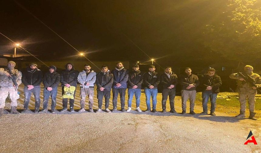 Edirne'de Operasyon Jandarma 11 Kaçak Göçmeni ve Organizatörü Kıskıvrak Yakaladı